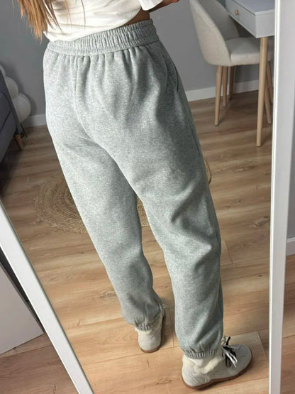 Thick Warm Fleece Sweatpants Women Winter Straight Leg Pants Gray Velvet Trousers Pants Jogger For Women Sweatpants Outfits