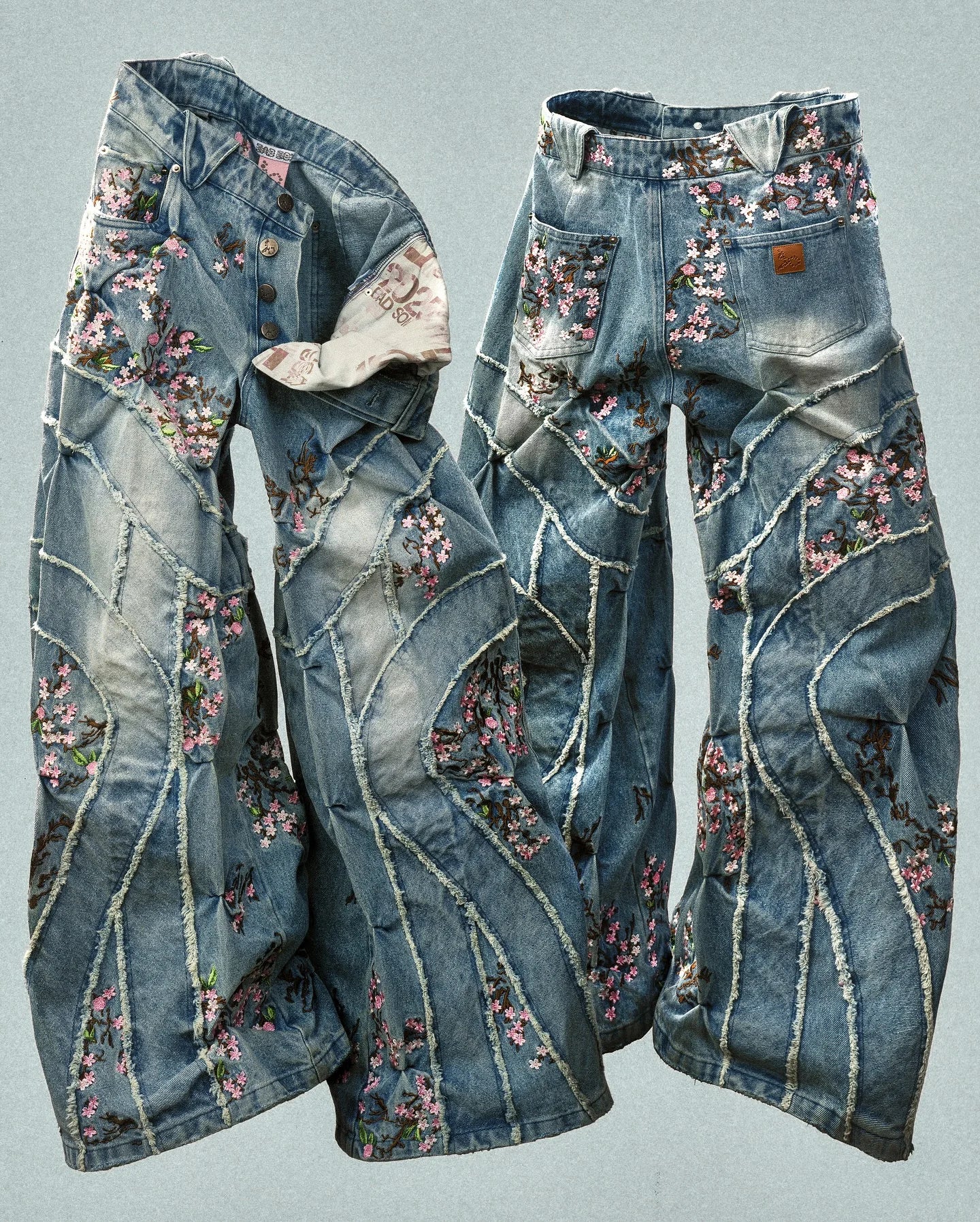 Streetwear American Vintage Jeans Y2K Clothing Men Women Hip Hop Letter Embroidery Washed Baggy Jeans Mid Rise Wide Leg Trousers