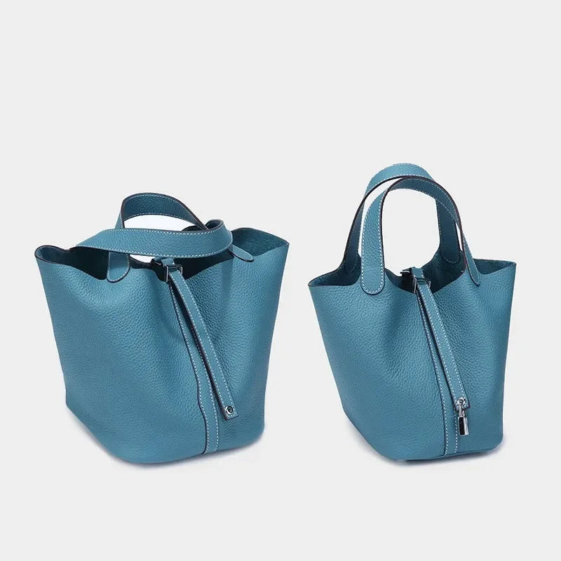 Autumn/winter Nichedesign Women's Bucket Bag Genuine Leather Handbag Mother-child Bag Tote For Ladies