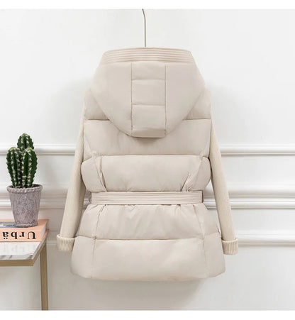 Women's Quilted Puffer Vest Thicken Warm Winter Hooded Coat Solid Color Sleeveless Padded Outwear Cropped Button Zip Up Coat