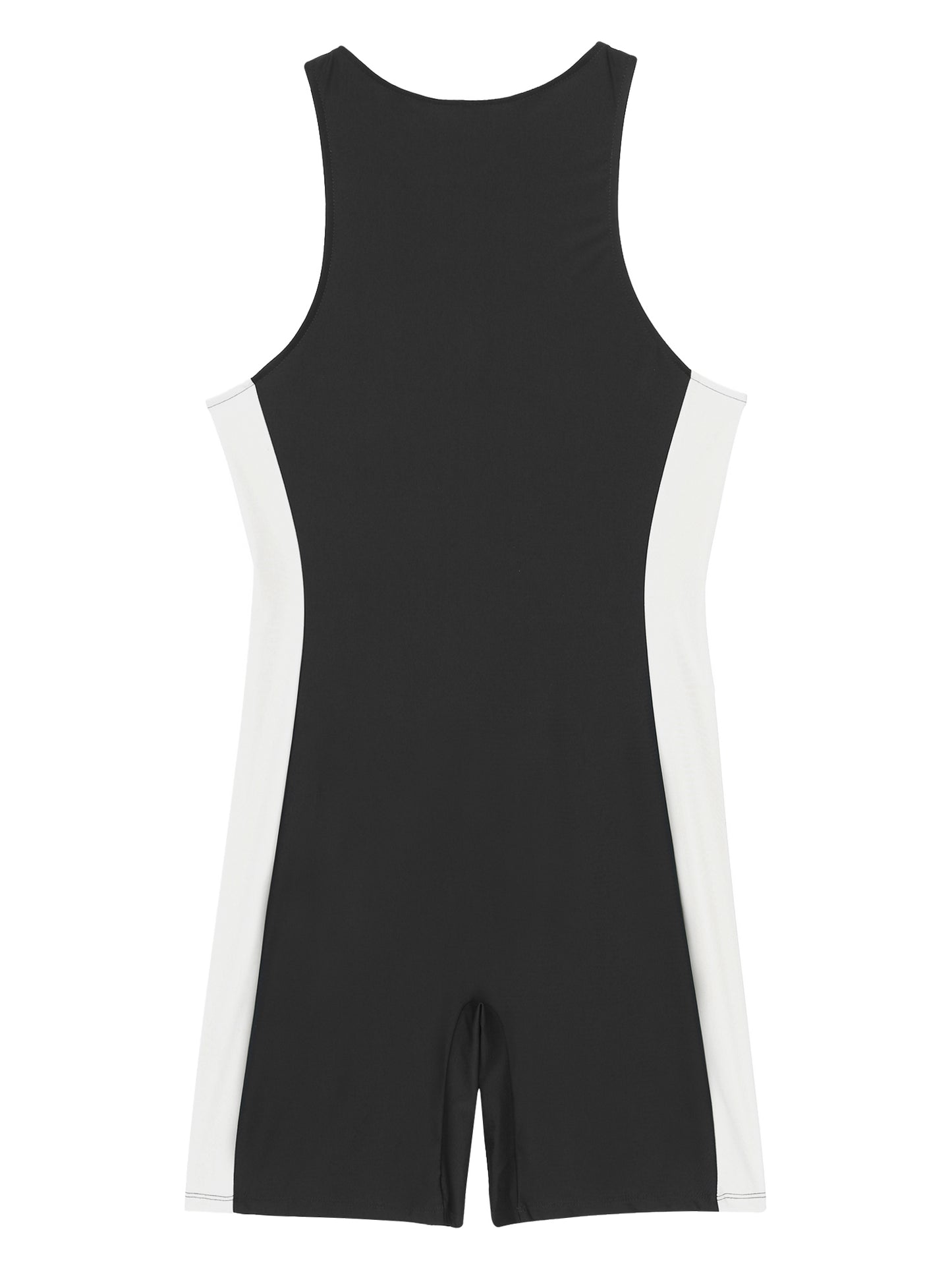 Summer Men One-piece Swimwear Swimsuit Sleeveless Front Zipper Swimming Shorts Bodysuit Triathlon Wetsuit Bathing Suit Beachwear