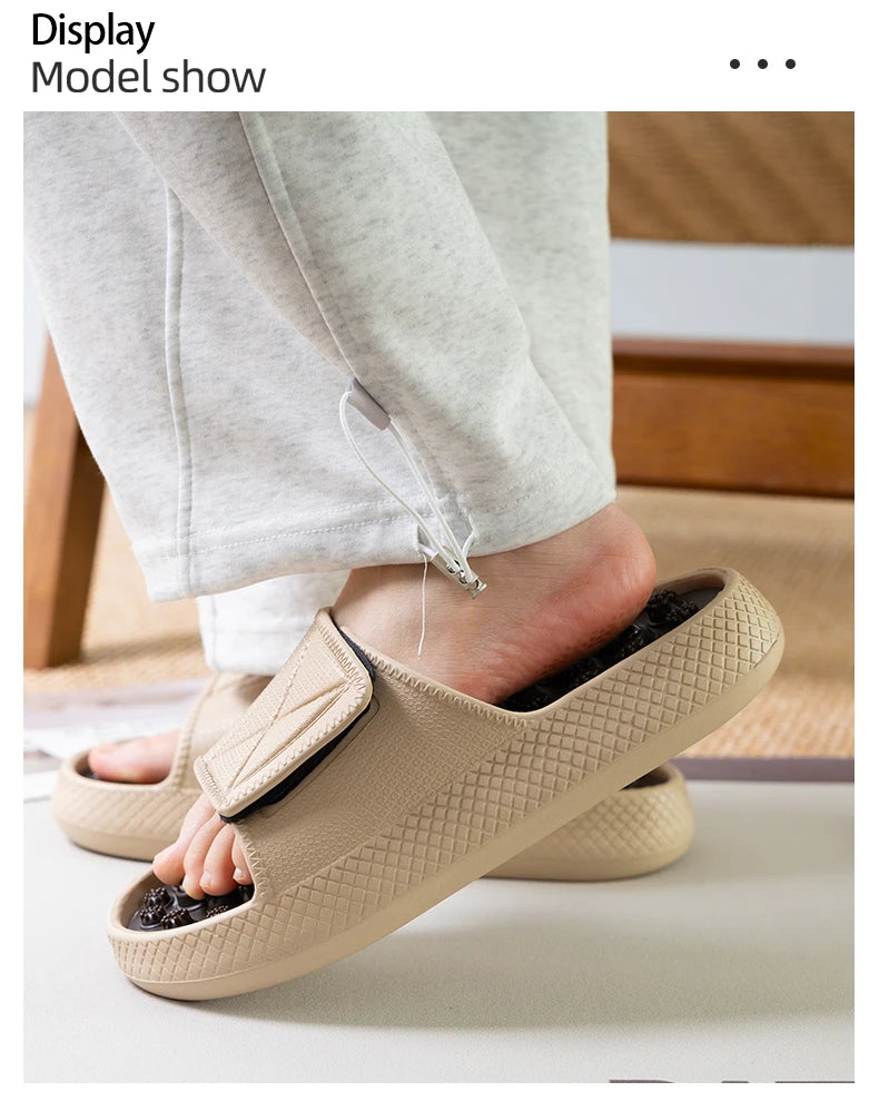 New Summer Men Massage Slippers Sides Indoor Outdoor Sandals Beach Casual Shoes Soft Sole Slides Men Flip-flops Men's Footwear