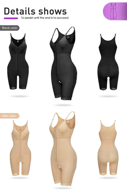 Women's Belly Tummy Control Butt Lifting Zipper Postpartum BodyShaper Fajas Colombian Double Compression Corset Waist Trainer