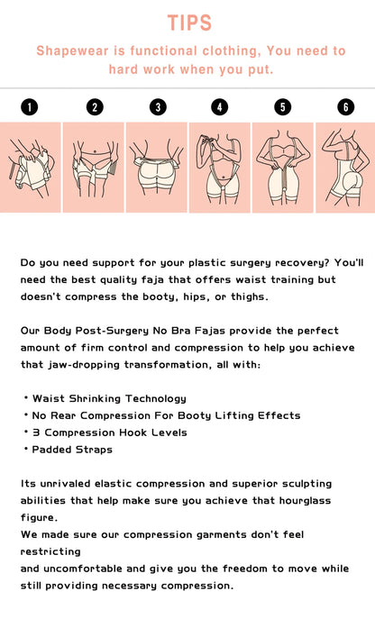 Full Body Shaper High Compression Shapewear Girdle With Brooches Bust For Postpartum Slimming Sheath Belly Fajas Colombianas