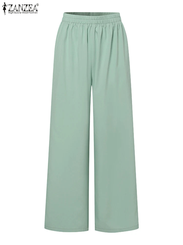 ZANZEA Elegant Office Lady Blazer Suits Women Classy Tied Waist Top and Pant 2pcs Outfit Streetwear Trend Commute Pant Sets 2025