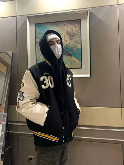 New Fashion Letter Pattern Flocking Embroidery Casual Jacket Women Y2K College Hip Hop Popular Couple Sport Baseball Uniform Top