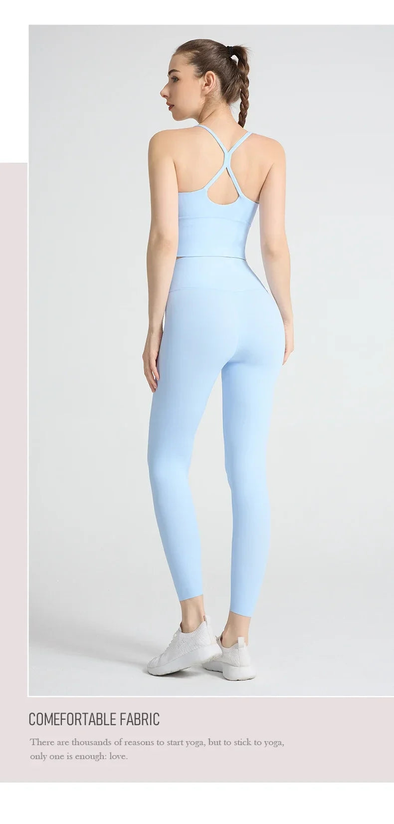 2-piece Yoga Suit Women Sportswear Fitness Set Cross back Yoga Tops A High Waist Leggings Pilates Fitness Sports Clothing👚👚