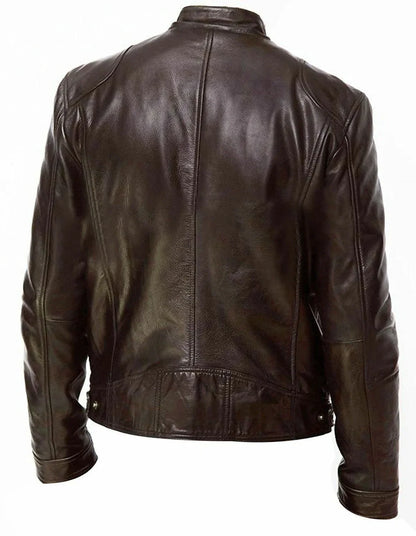 2022 Autumn/Winter New Fashionable PU Leather Men's Casual Jacket Wholesale Amazon European Style Motorcycle Leather Coat