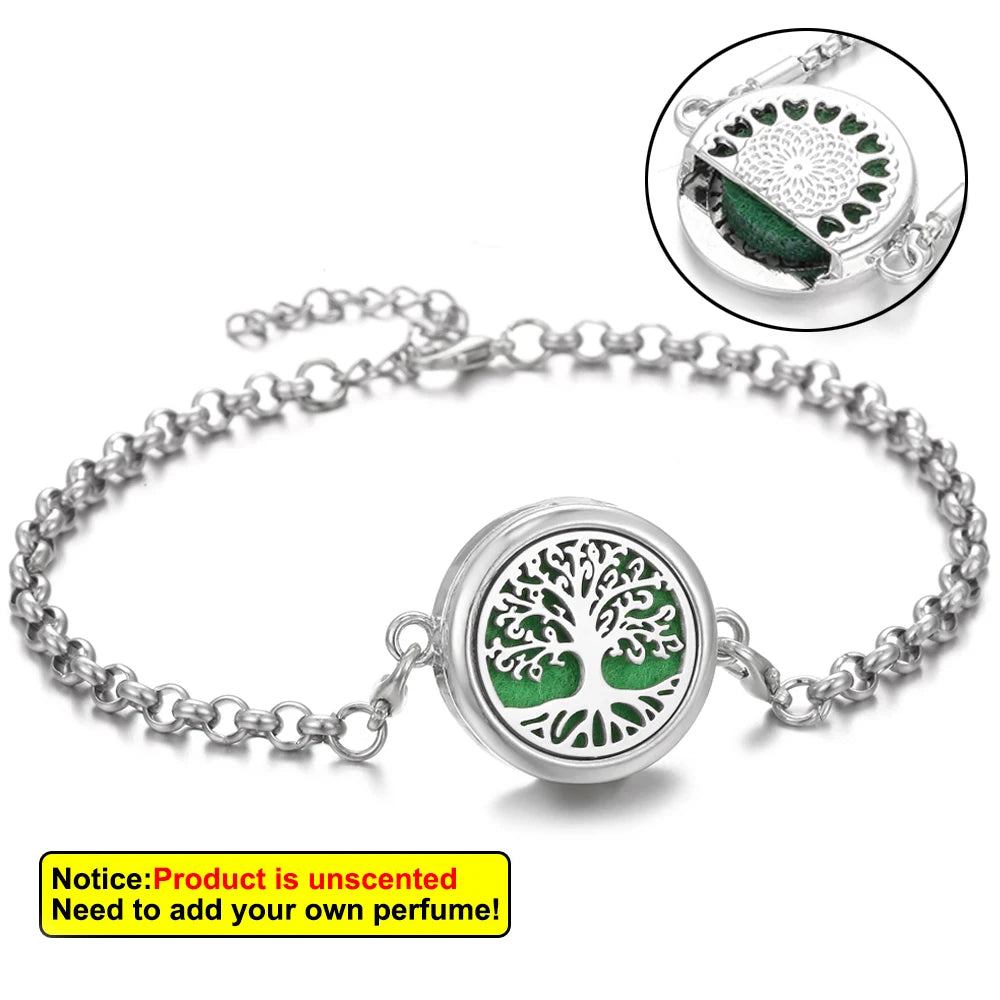 Essential Oil Diffuser Aromatherapy Bracelet Aroma Diffuser Bracelets Adjustable Chain Scent Perfume Locket Bracelet Women Men