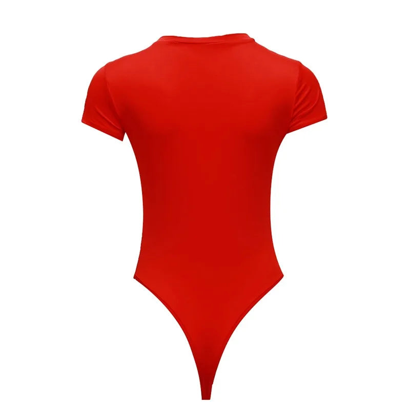 Women Sexy Summer Bodycon Bodysuit Fashion Casual Solid Short Sleeve Body Tops For Women Female Romper