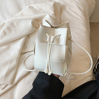 Summer New Fashion Mini Bags Women Design Korean Chic Woven Shoulder Crossbody PU Leather Handbag Hotgirl All-match Money Bag