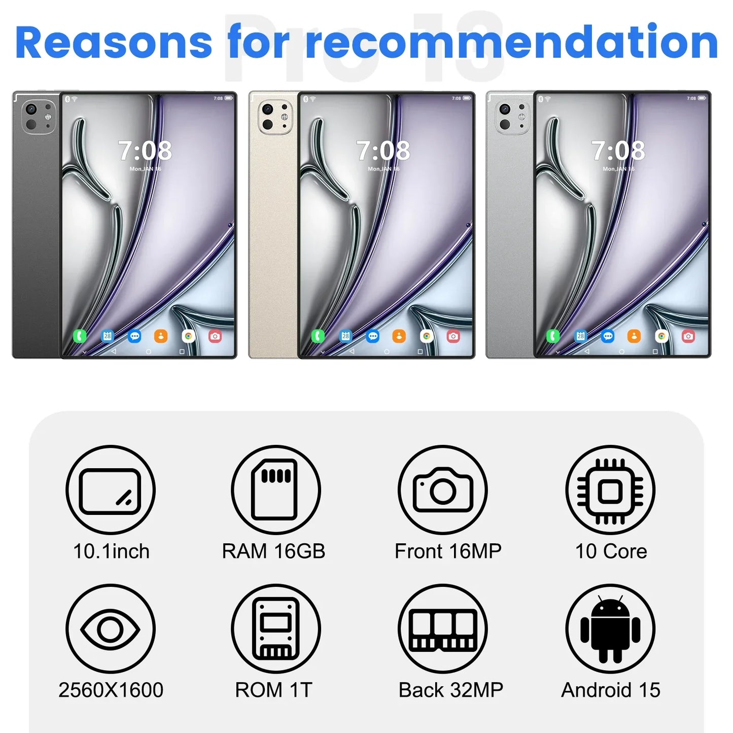 【Global Version】2026 New Original Tab Pro 13 PC 16G+1TB 10.1“” HD 4K Android 15 10000mAh 5G Dual SIM Phone Call WiFi GPS Tablet