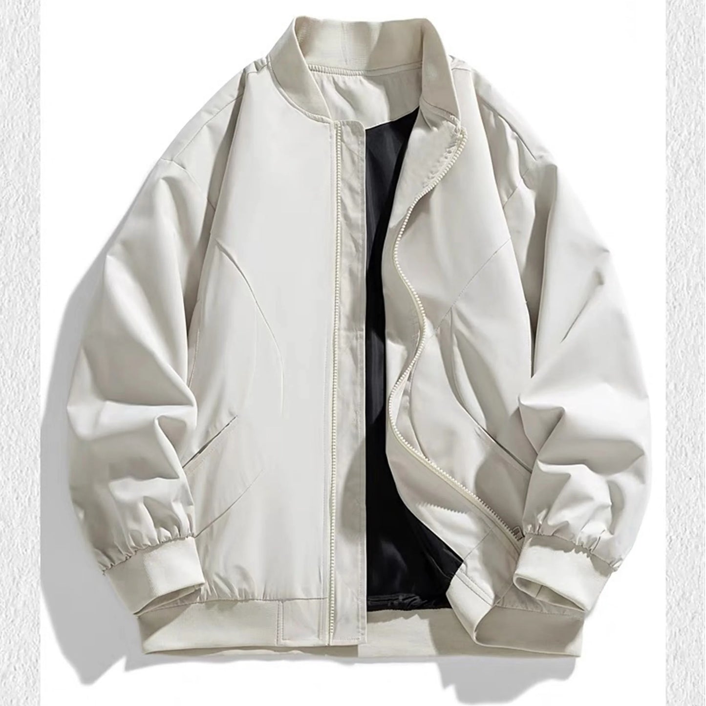 2025 autumn new men's pilot jacket fashion casual light solid color baseball uniform sportswear jacket, DIY LOGO S-4XL