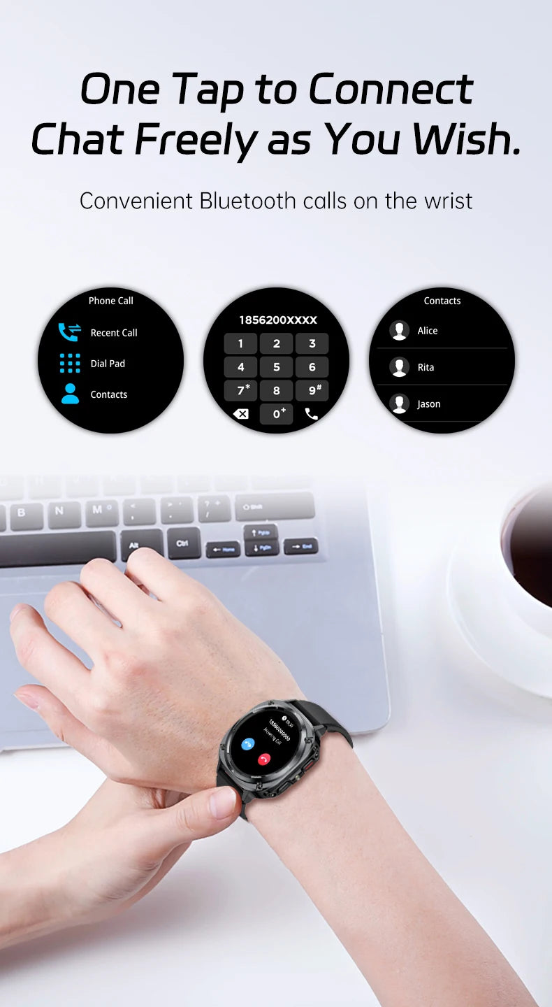 2025 New Watch 7 Ultra Men Smart Watch GPS Heart Rate Blood Oxygen Monitoring AMOLED Voice Call IPX8 LED Flashlight Smartwatch