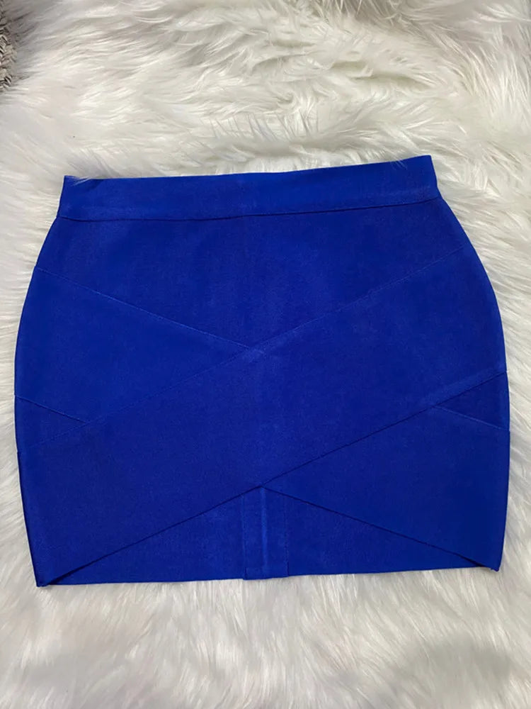 Ladies High Quality Rayon Black Thick Rayon Pencil Bandage Skirt Cute Mini Skirt