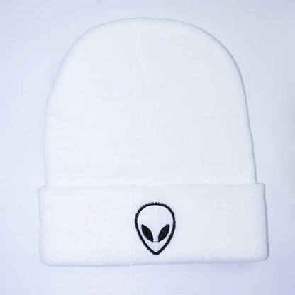Knitted Beanies Hats Lovely Alien Ghost Skull Embroidery Cap for Autumn Winter Men Cap Warm Melon Cap Street Head Women Gifts