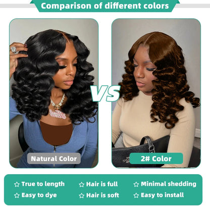 Chocolate Brown Short Bob Lace Front Loose Deep Wave 13x6 13x4 HD Lace Frontal Wigs Highlight Human Hair Colored Water Curly Wig