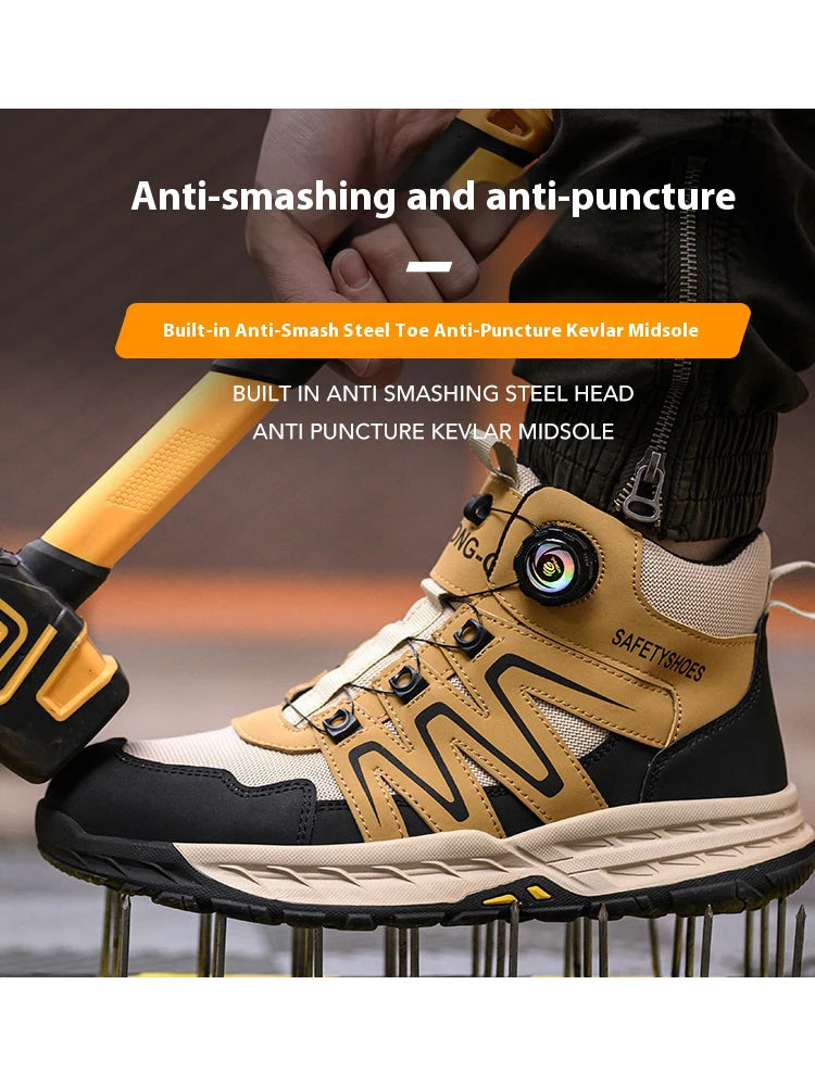 New Safety Boots Men Work Indestructible Shoes Sneakers Steel Toe Protective Boots Anti-smash Anti-puncture Work Tactical Boots