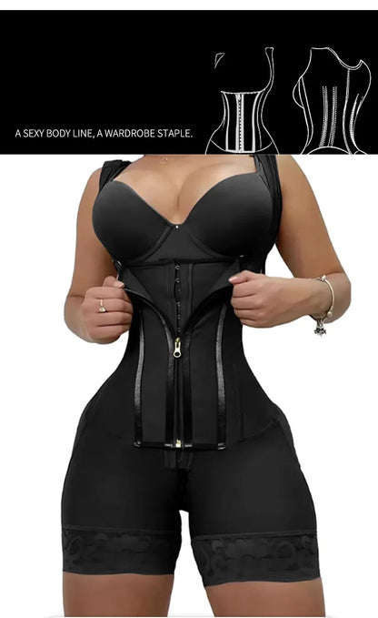 Body Shaper Women Colombian Fajas Shapewear Bodysuit 9-bone High Compression Girdles Double Tummy Control Full Body Open Crotch