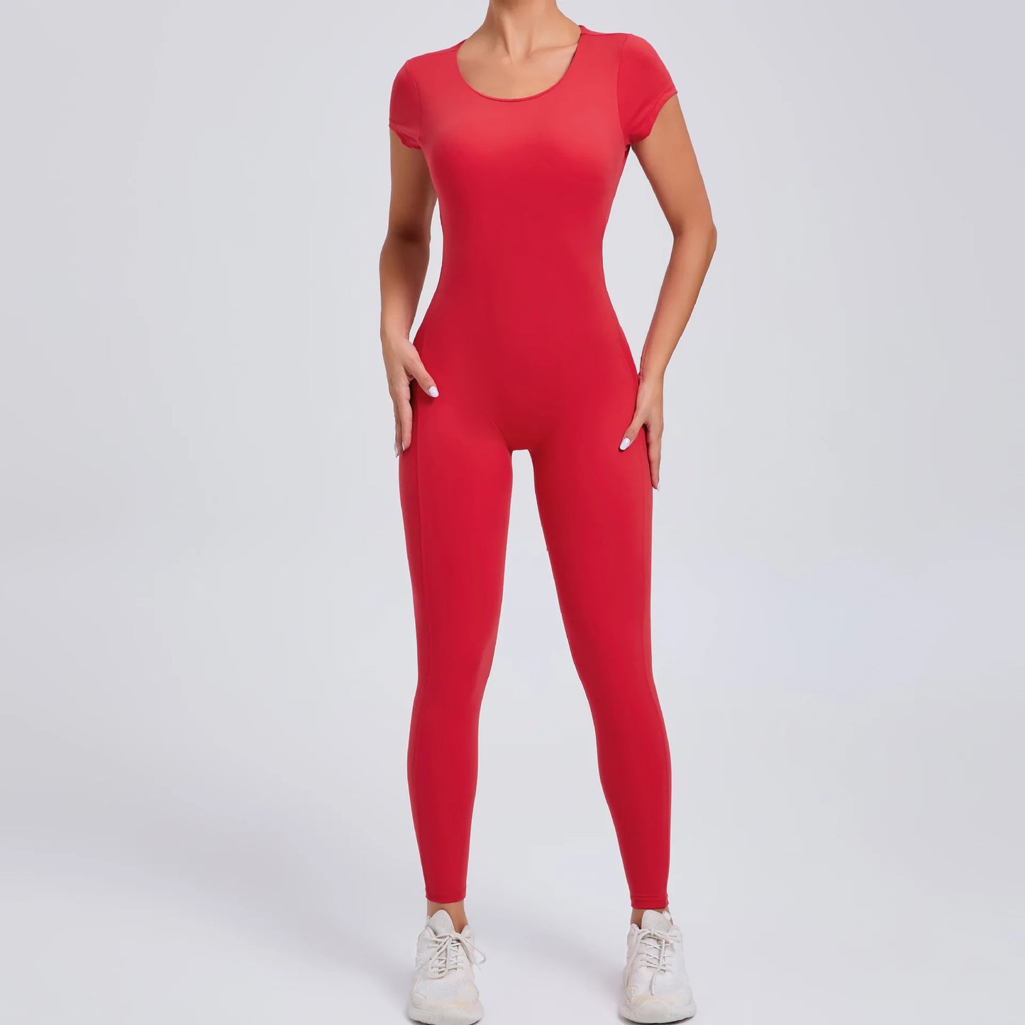 One-Piece Pad Jumpsuit for Women Workout Clothing Sports Bodysuit Open Back Yoga Sets Gym Tracksuits Activewear