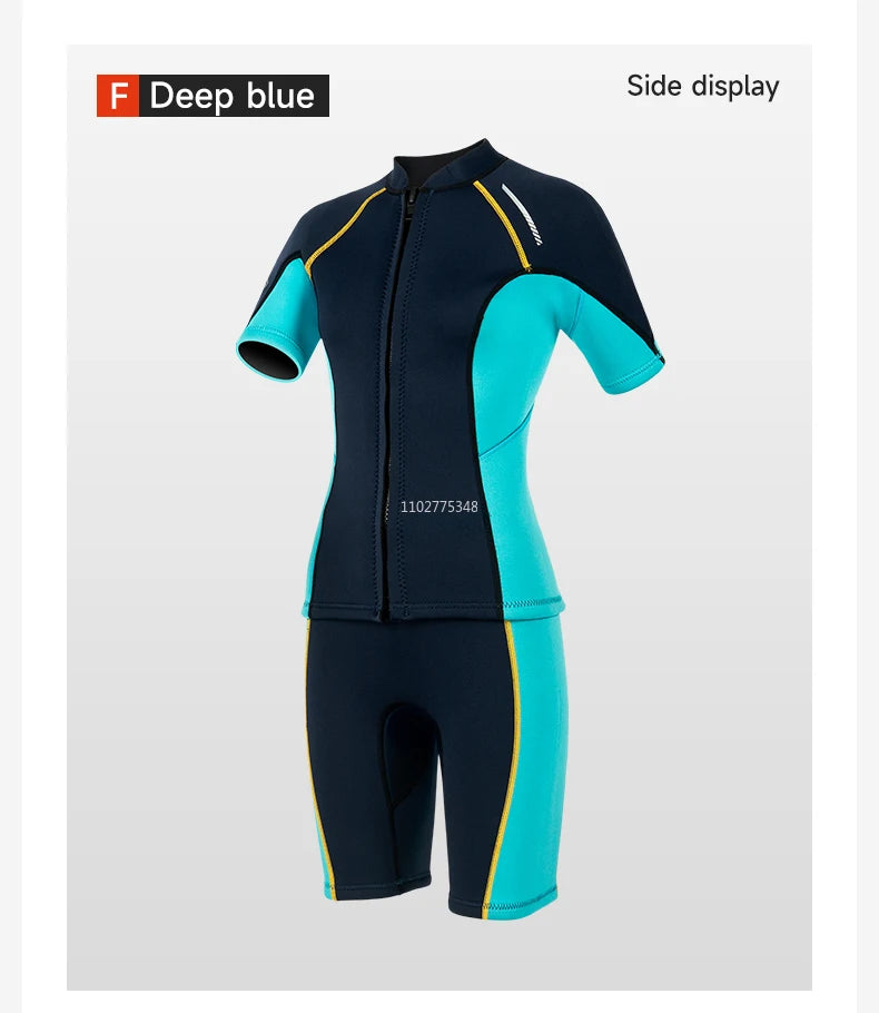 Wetsuit for Men Women Jacket Pants1.5mm Neopreno Diving Suit Short Sleeve Swimwear Snorkeling Surfing Swimsuits Kitesurf