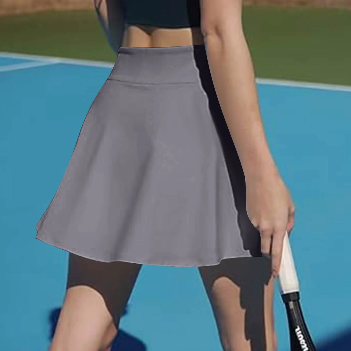 Women's Sports skirt Casual High Waist Gym Quick Dry Mini Skirts Solid Color Short Half faldas Sport tennis Pleated Skirt