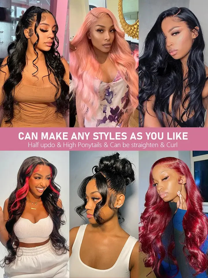 40 46 Inch 250 Density Frontal Wig For Black Women Brazilian Body Wave Wigs Human Hair 5x5 Glueless Hair13x4 13x6 HD Front Wigs