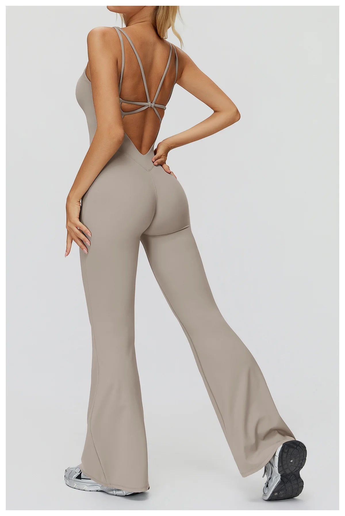 Sexy Back V Jumpsuit Gym Set Women Training Yoga Suit Sportswear Women Sports Jumpsuit Fitness Rompers Stretch Workout Bodysuits