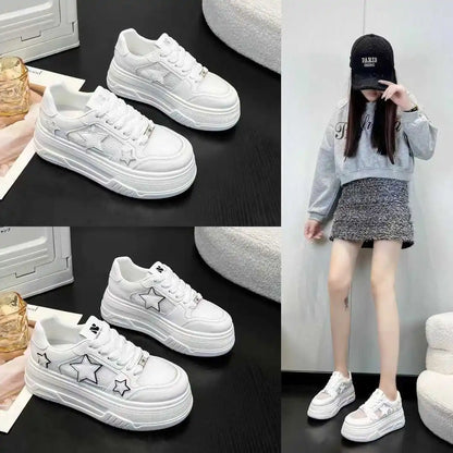 2025 New Korean Shoes Kawaii Platform Sneakers Women Vintage Vulcanize Spring Summer Casual Tennis Female Flats Footwear Zapatos