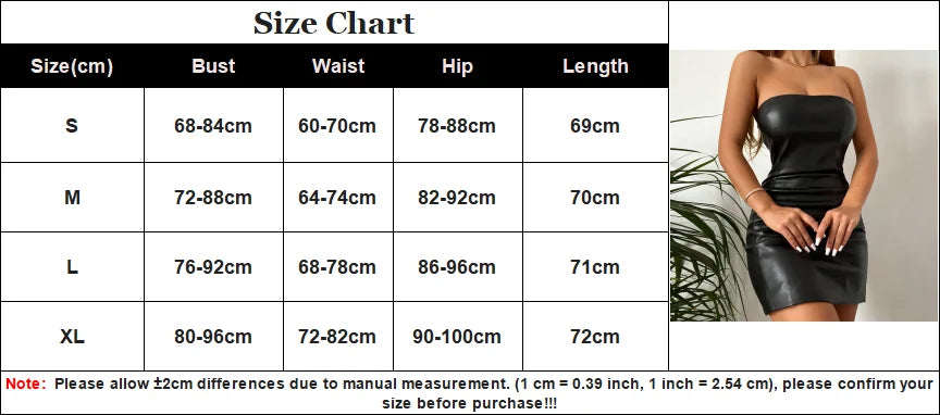 New 2025 Women Spring Summer Sexy Party Strapless Pu Leather Mini Dress For Women Sexy Streetwear Party Club Y2K Clothing
