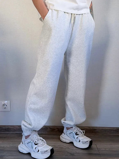 Thick Warm Fleece Sweatpants Women Winter Straight Leg Pants Gray Velvet Trousers Pants Jogger For Women Sweatpants Outfits