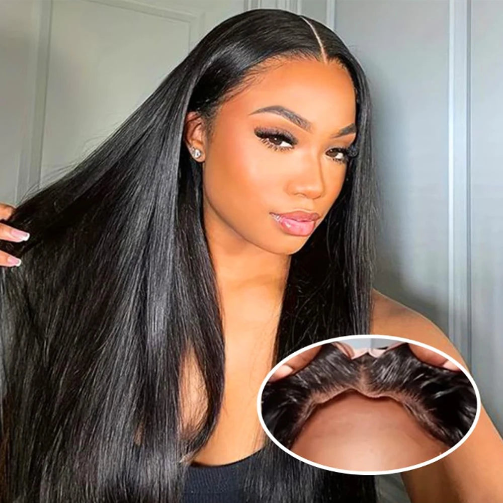 Glueless Wigs HD Transparent Lace Front Human Hair Wig 13x4 13x6 Bone Straight Frontal Wig Pre Plucked 4x4 HD Lace Closure Wig