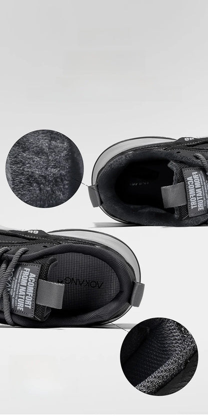 Aokang Men's nut Running oes Bla Casual Sports Sneakers Breathable Lace-Up round Toe Thi Bot for Running And Sports