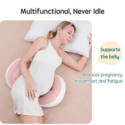 PANGDUBE Pregnancy Pillow with 1pc Free An Auxiliary Pillow Cotton Waist Support Pillow for Pregnant Women Sleeping Body Pillow