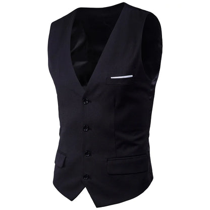 High Quality Men Suit Vest Waistcoat Business Casual Slim Groom Groomsman Wedding Men's Dress Blazer Vests 9 Colors Formal Party