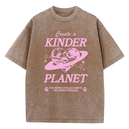 Geeate A Kinder Planet Pink Print Mans Tee Clothing Cartoon Comfort T-Shirt Round Neck T-Shirts Retro S-Xxxl Half Sleeve