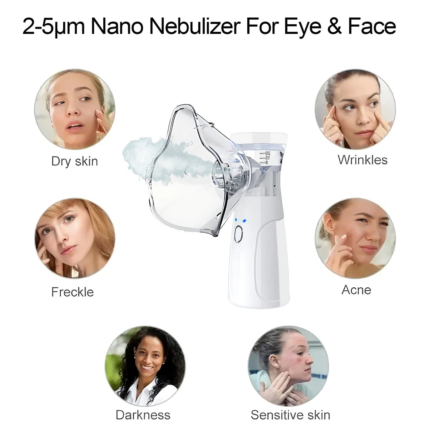 Spray-head Nano Mist Sprayer Mini Handheld Hydrating Humidifier Skin Care Portable Facial Steamer Nebulizer