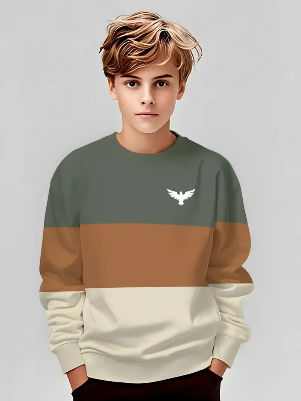 Autumn Classic Boyst-Shirt Outdoor Round Neck Long Sleeves Top Stripe 3D Print Street Loose T-Shirt Comfort Children's Clothing