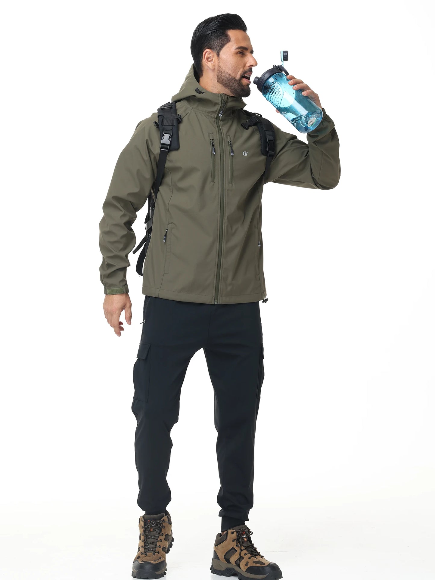 Men's Outdoor Waterproof Windbreak Jacket Lightweight Coat for Camping Hiking Cycling Fishing with Inner Pocket