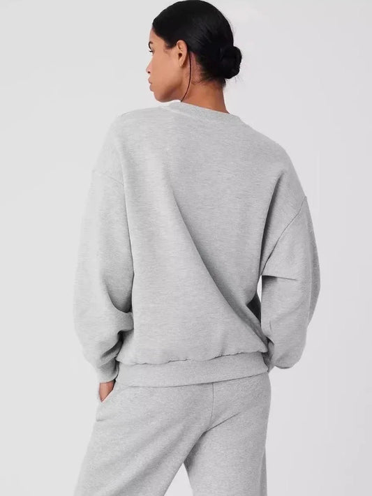 Fashion Loose Casual O-Neck Sports Hoodies Autumn Coffee Women's Sweatshirts Classic Cotton Pullovers Long Sleeves Top Women