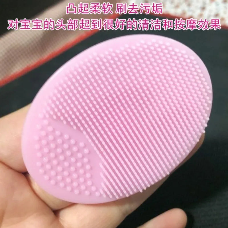 New Silicone Face Wash Brush Clean Pores Baby Shampoo Brush Baby Bath Brush Soft Hair Round Shampoo Comb Home Use