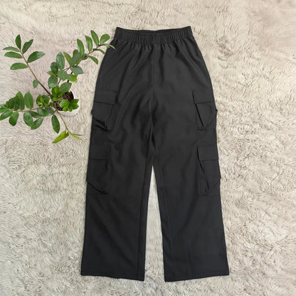 New Straight Cargo Pants Women High Waist Baggy Trousers Casual Wide Leg Slim Vintage Y2K Streetwear Pocket Fashion Casual Pants