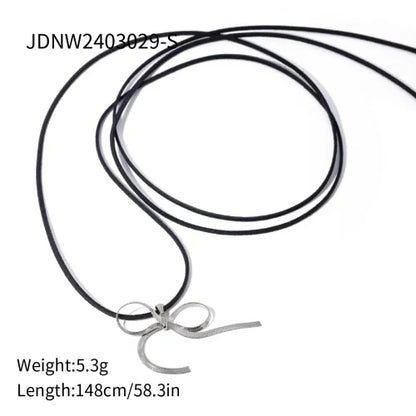 Youthway Trendy Stainless Steel Waterproof Irregular Geometric Metal Wax Rope Necklace Gold Silver For Women Jewelry Gift