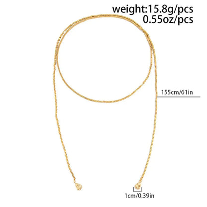 Salircon 2025 New Fashion Irregular Gold Color CCB Beaded Pendant Necklace Women Punk Multilayer Y-shaped Necklace Jewelry Gift