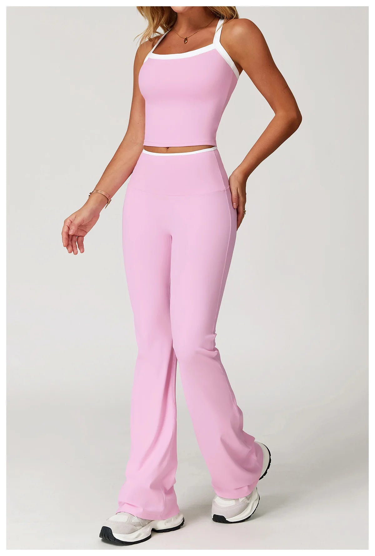 Women's Clothes 2 Pieces Workout Tracksuit Yoga Set Sportswear Gym Clothing High Waist Bell-bottoms Sexy Fitness Bta Sports Suit