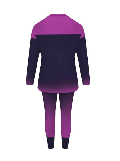 Plus Size Women's Suit, Fashionable Letter Print Patchwork Two-Piece Set