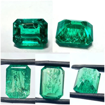 emerald Cut Lab Grown Columbia Emerald Natural color for DIY Jewelry Making Materials with Certificate Factory Wholesale price