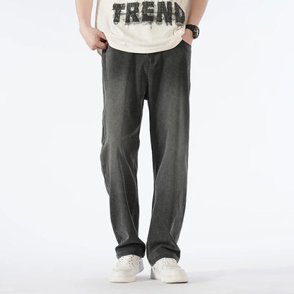 Spring New 190 Tall Boys Big Size Extra Long Pants Plus-size Men's Wear Extra Long Length 115cm Pants Loose Straight-leg Jeans