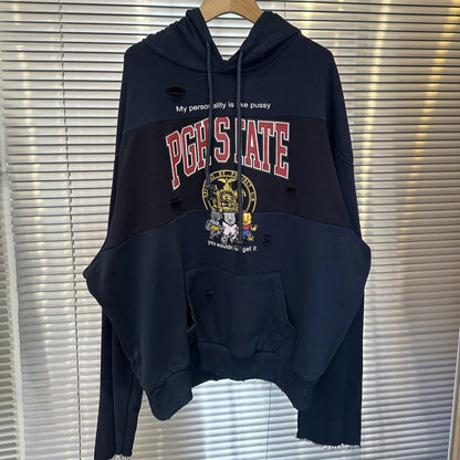 Project G/R Patchwork Fake Two-piece Zipper Jacket High-quality Casual Men's Women's  Embroidered Zip Up Sweatshirts