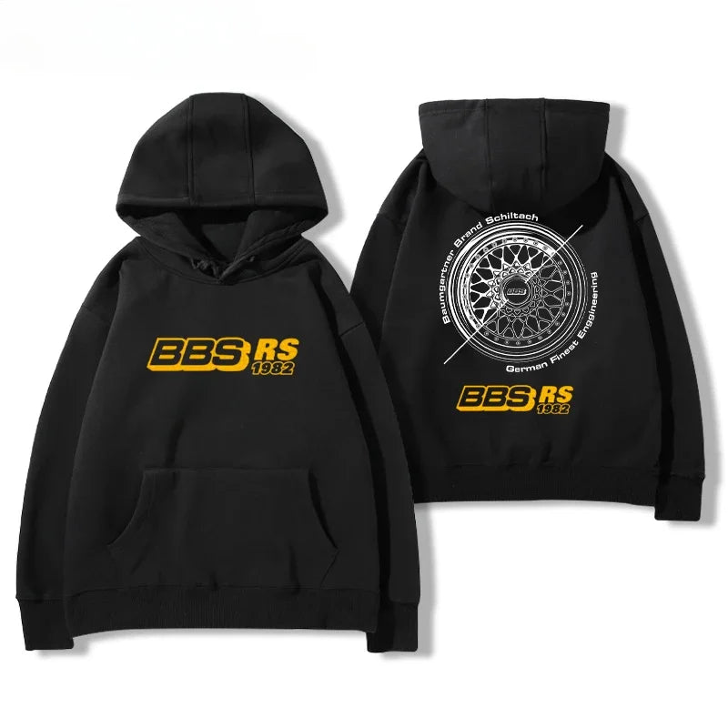 2024bbs Wheel Printed Hoodie Men's and Women's Car Modification Culture Four Seasons All Loose Casual Jacket Breathable Light